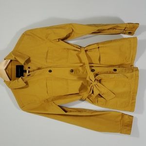 Banana Republic Gold Mustard Yellow Trench Utility Coat Size Small
